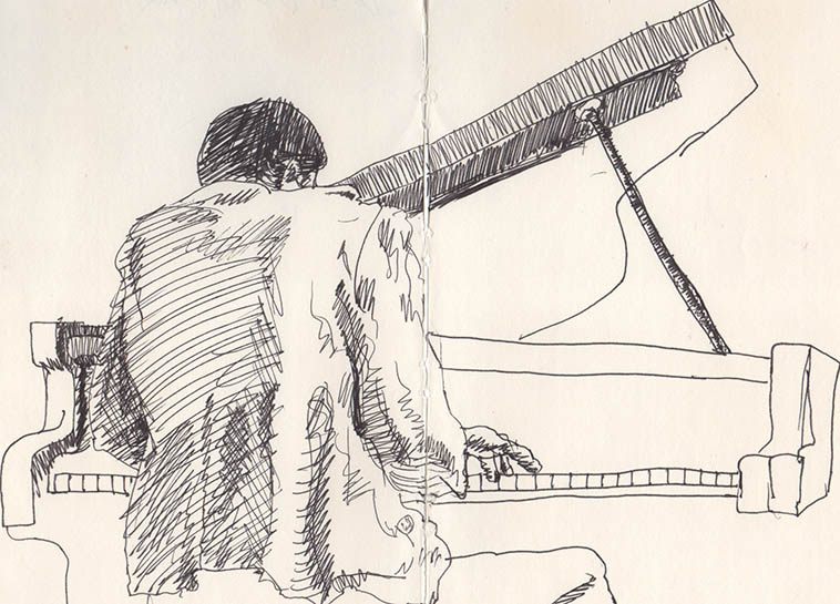 HORACE TAPSCOTT from Kirk Silsbee's sketchbook -- 1980s Los Angeles